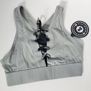 Doughnuts & Deadlifts lace front  sport bra New with tags